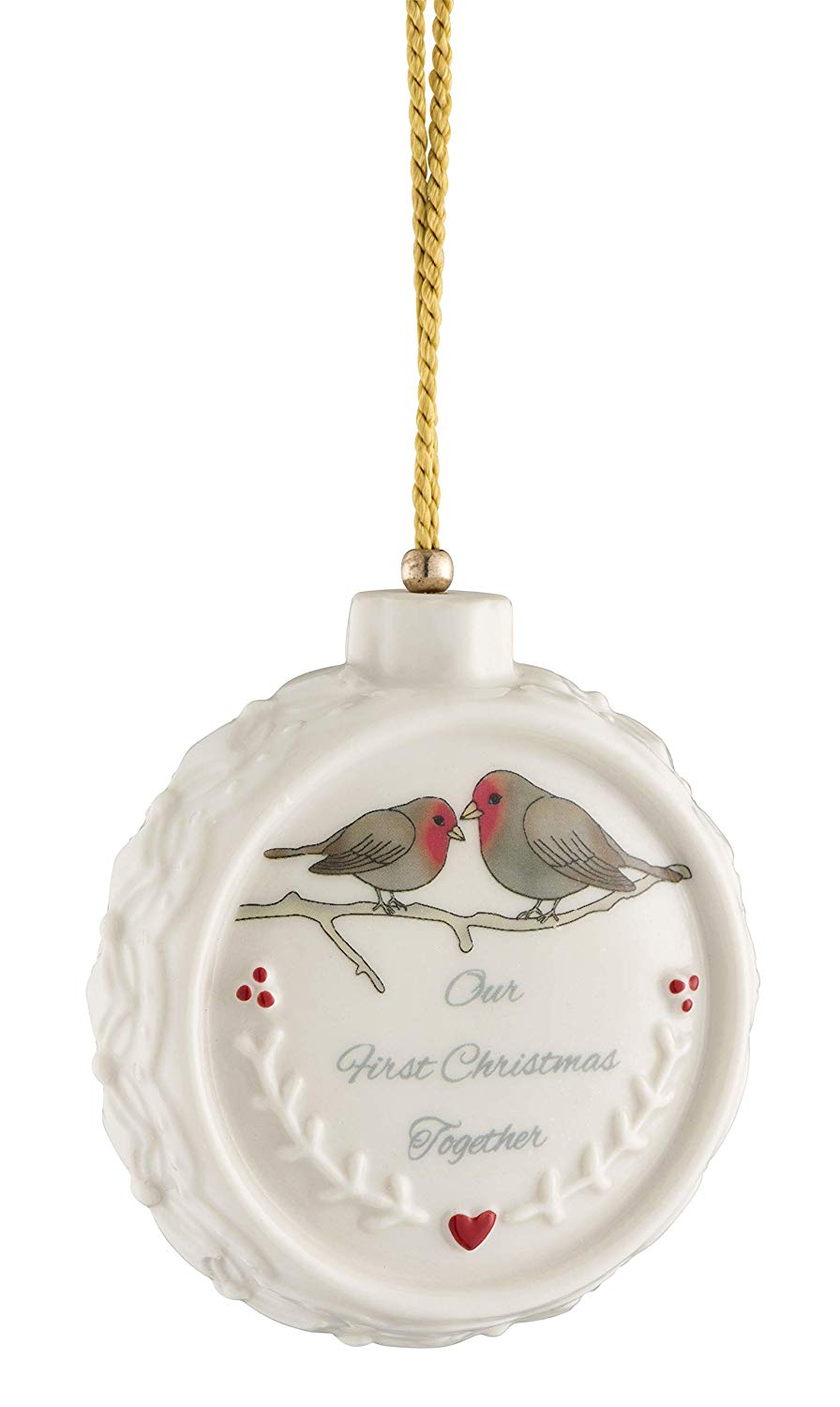 Belleek Our First Christmas Ornament, White, Porcelain, 3.5" x 3" x 3"