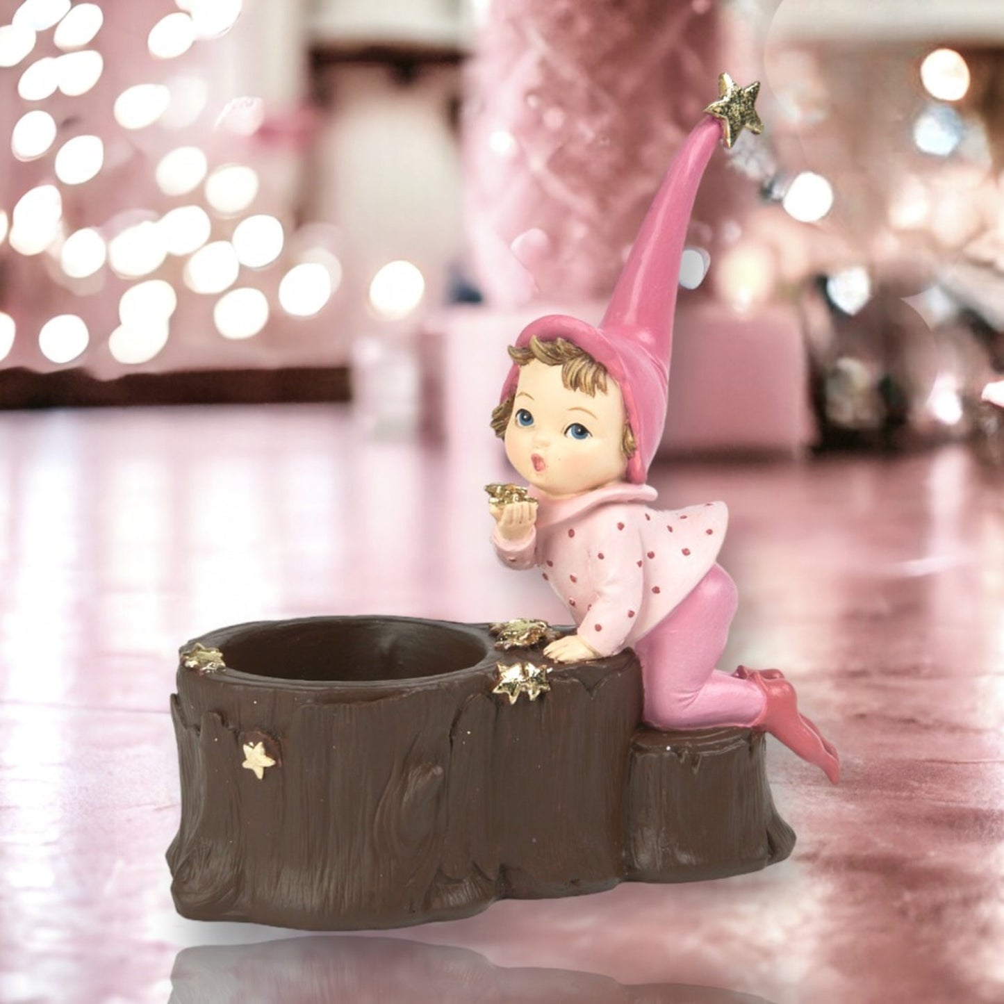 December Diamonds Candy Towne Pink Elf With Votive