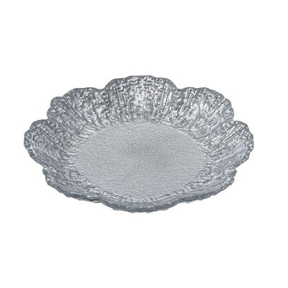 Classic Touch Set 4 Flower Shaped Plates Scalloped, Glass, 6"
