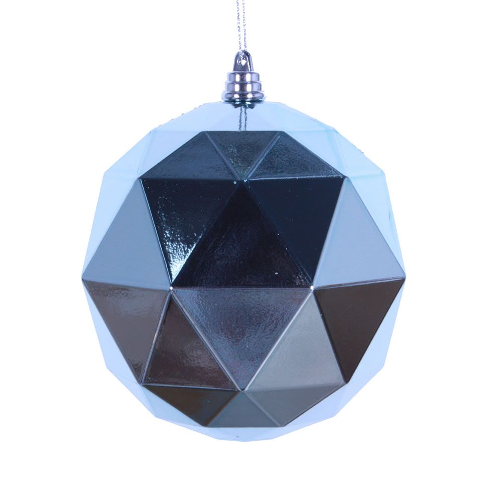 Vickerman 6" Shiny Geometric Ball Ornament, 4 Per Bag