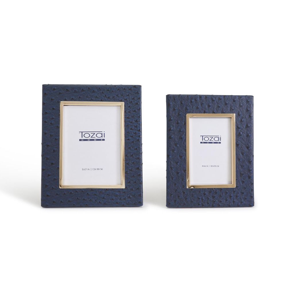 Two's Company Navy Ostrich Frames Includes 2 Sizes, Set of 2
