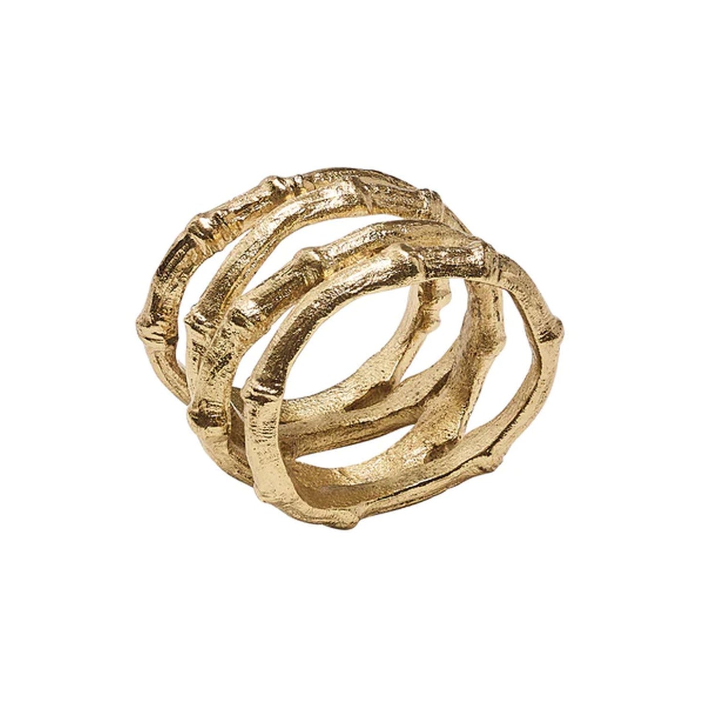 Kim Seybert Bamboo Napkin Ring in Gold, Set of 4