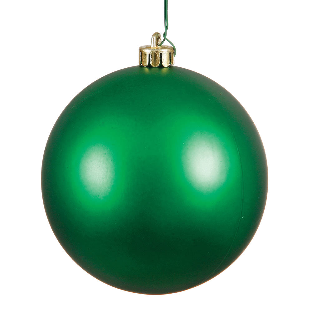 Vickerman 3" Green Matte Ball Ornament, 12 per Bag, Plastic