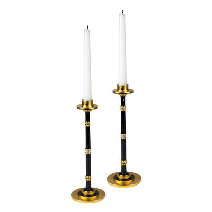 Quest Collection Modern Candle Holders Charcoal