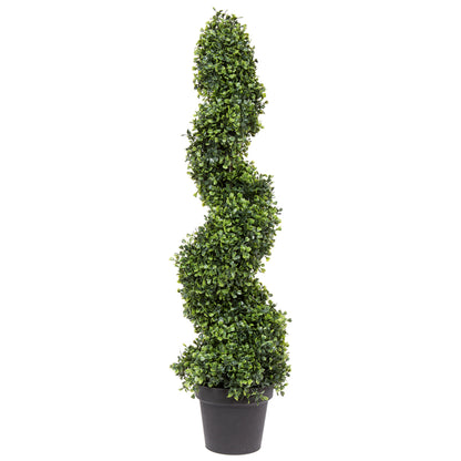 Vickerman Artificial Potted Green Boxwood Spiral Tree