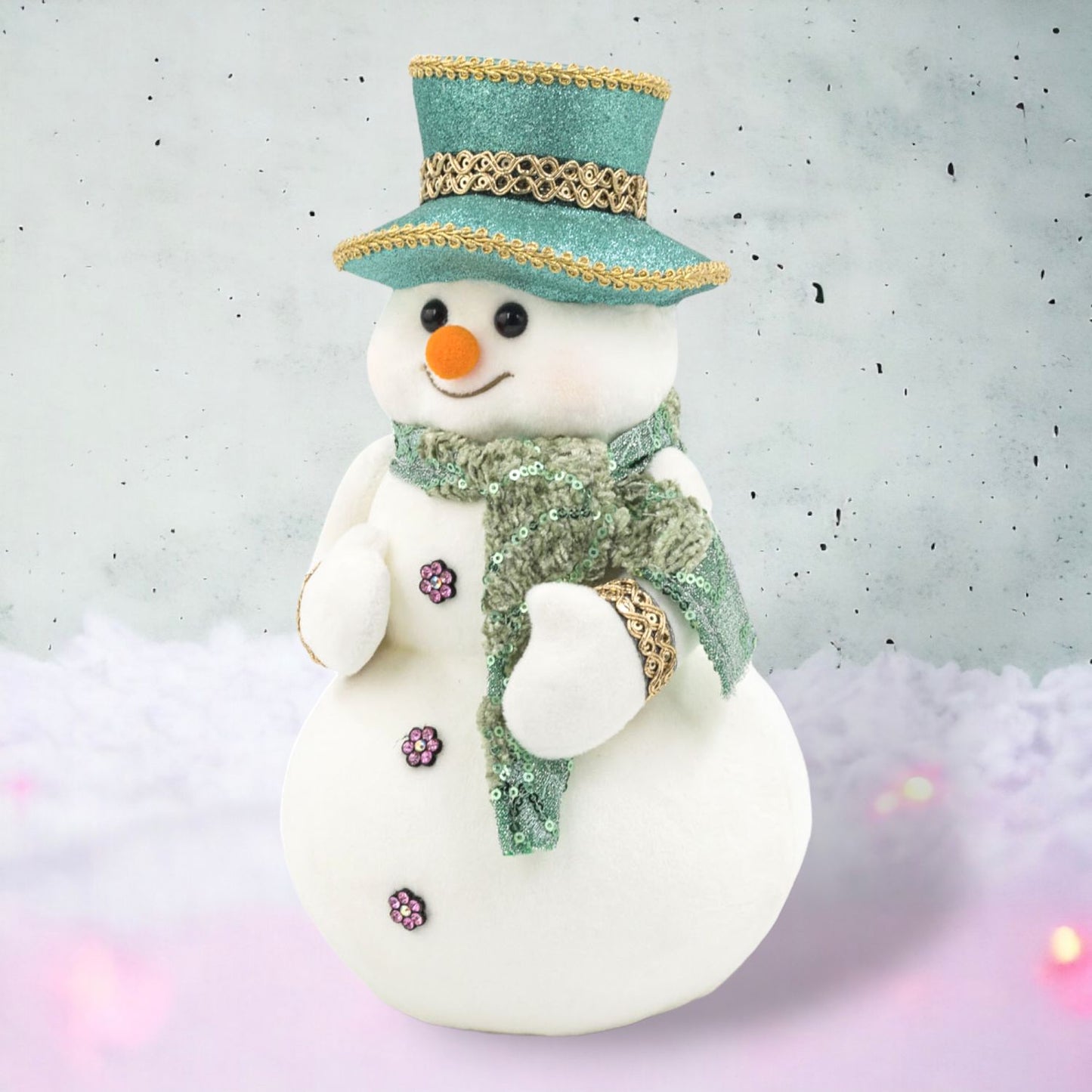 December Diamonds Wonderland 11-Inch Snowman With Green Hat