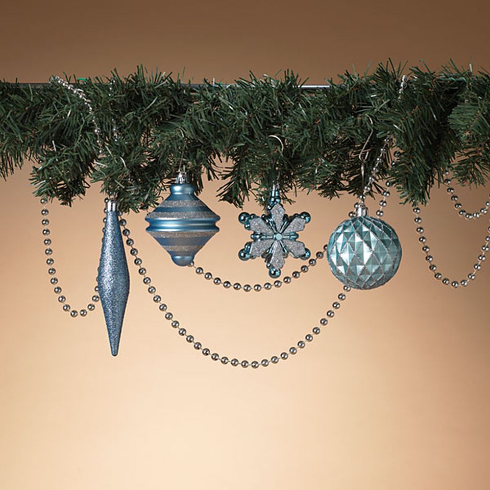 Gerson Company 40 Ct Shatterproof Ornaments, Blue/Silver