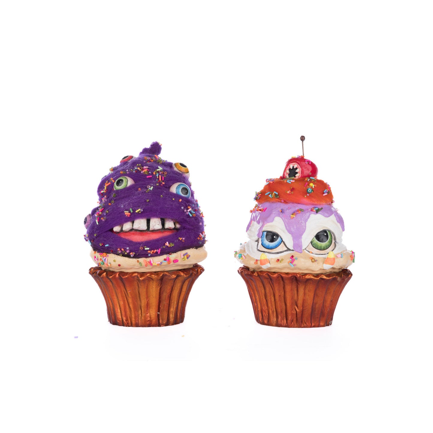 Broomstick Acres 2024 Creepy Cupcakes Crazy Eyes & Crabby Crumbs Assrt. Of 2, 8"