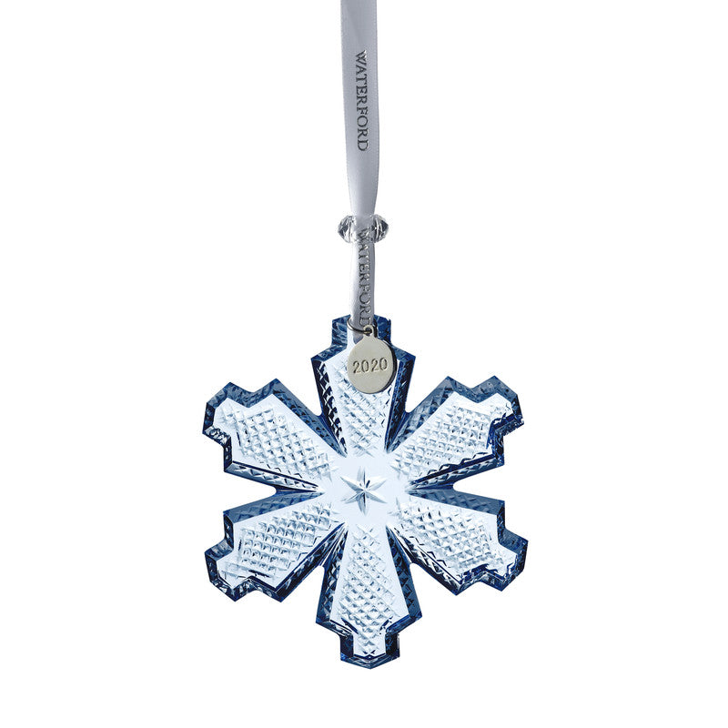 Waterford 2020 Snowcrystal Ornament 3.7" Topaz Ice
