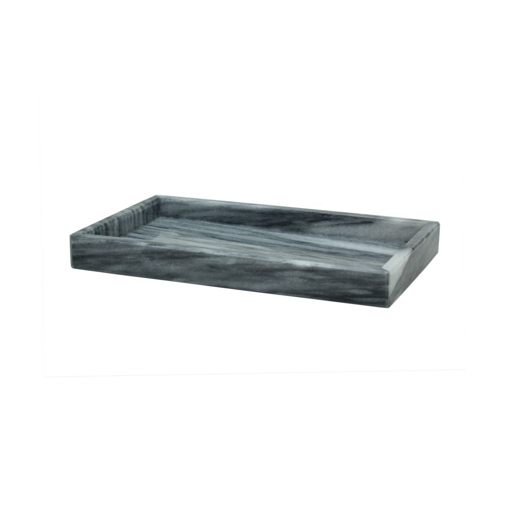 Marble Crafter Myrtus Collection Cloud Gray  Marble Amenity Tray