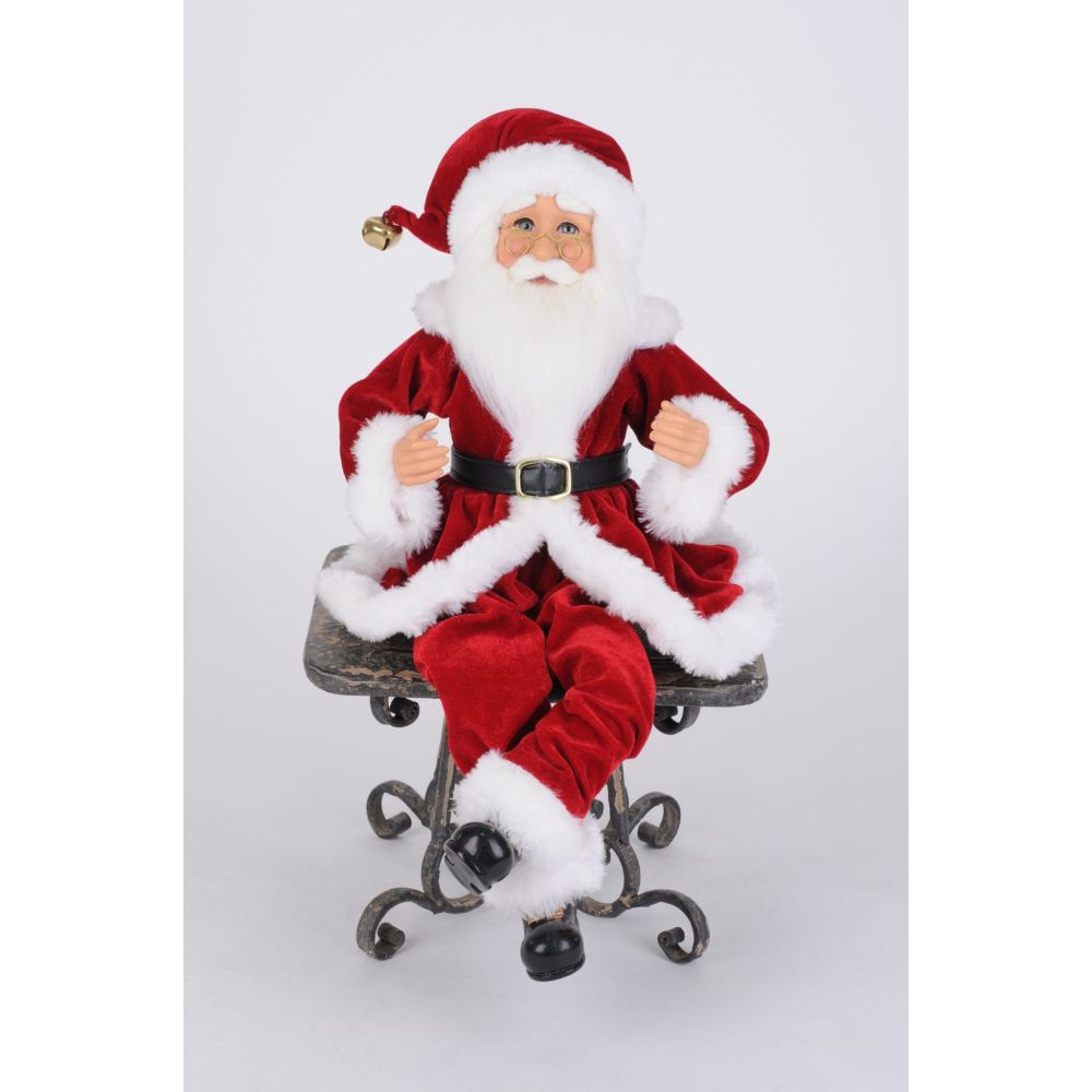 Karen Didion Originals Traditional Poseable Santas (Set of 2) Figurine, 17"