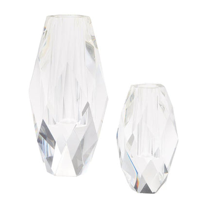 Two's Company Oval Faceted Set of 2 Vases
