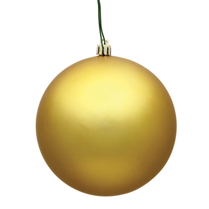 Vickerman 8" Gold Matte Ball Ornament, Plastic