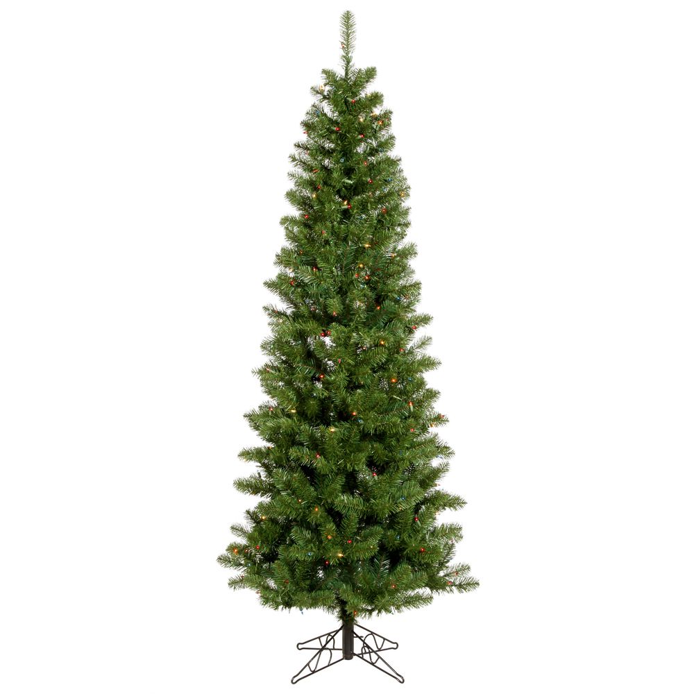 Vickerman 4.5' Salem Pencil Pine Christmas Tree, 200 Multi-Colored LED Lights