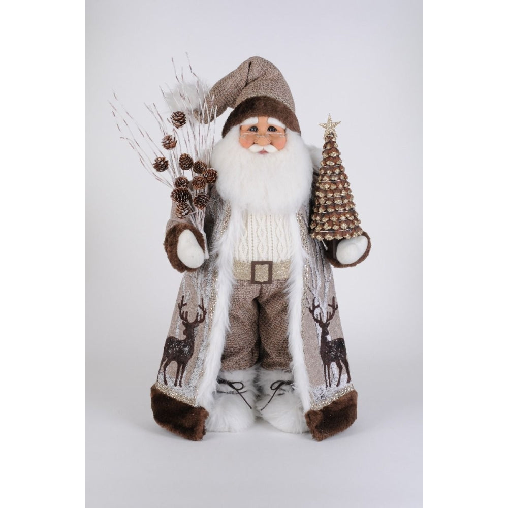 Karen Didion Lighted Winter Woods Santa Figurine Polyresin