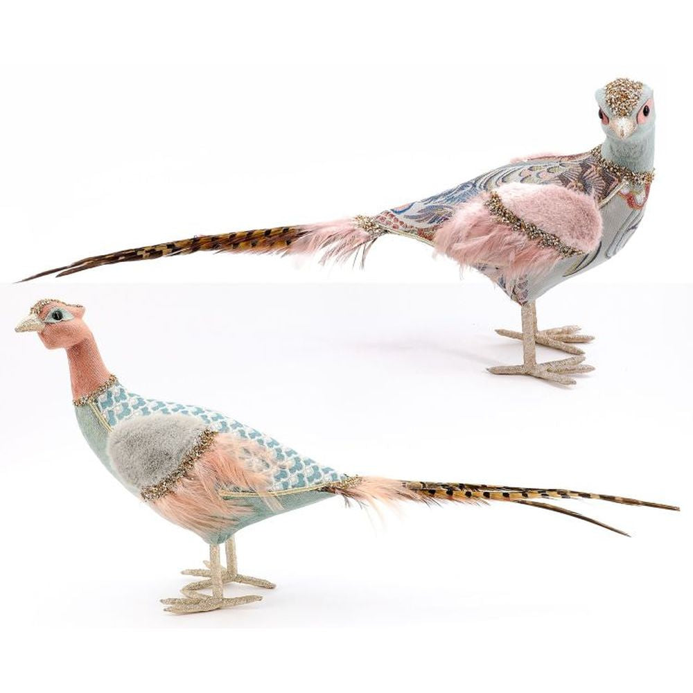 Mark Roberts 2022 Patchwork Pheasant Figurine, Assortment Of 2 10-12 Inches