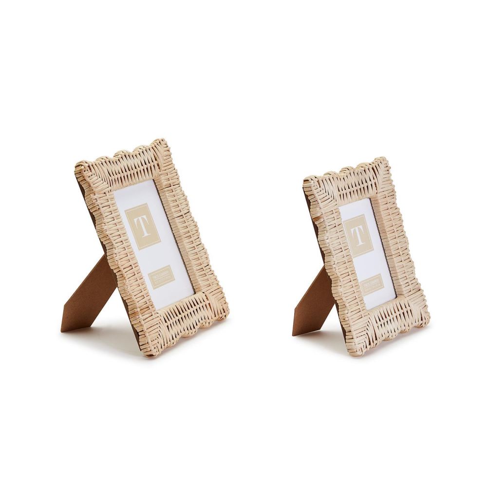 Two's Company Wicker Weave Set of 2 Photo Frames, 4x6 & 5x7