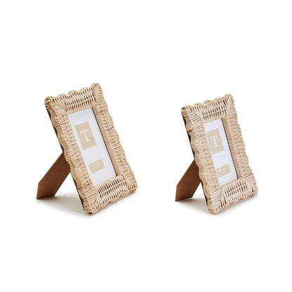 Two's Company Wicker Weave Set of 2 Photo Frames, 4x6 & 5x7