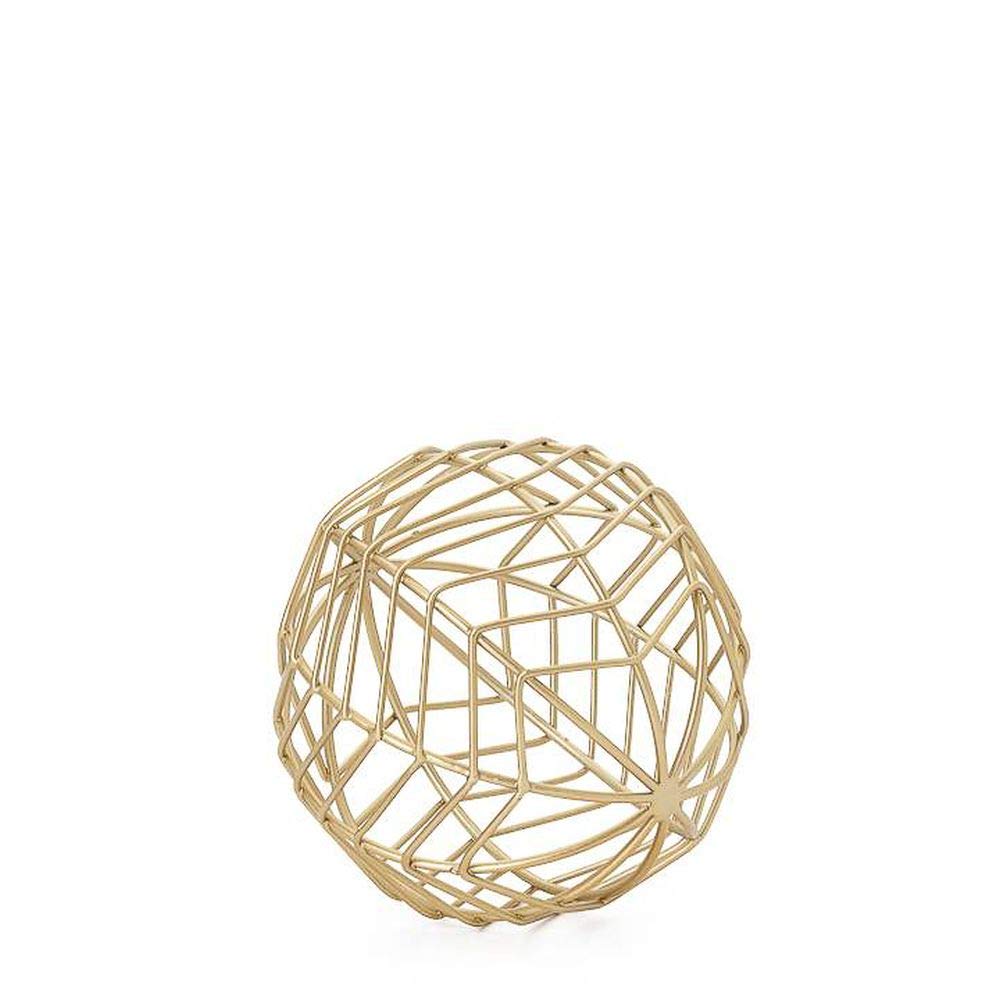 Torre & Tagus Chevron Metal Wire Decor Ball, Gold
