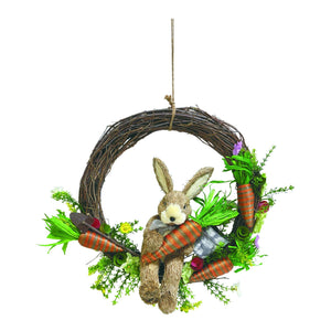 Transpac Twig & Sisal Bunny Wreath