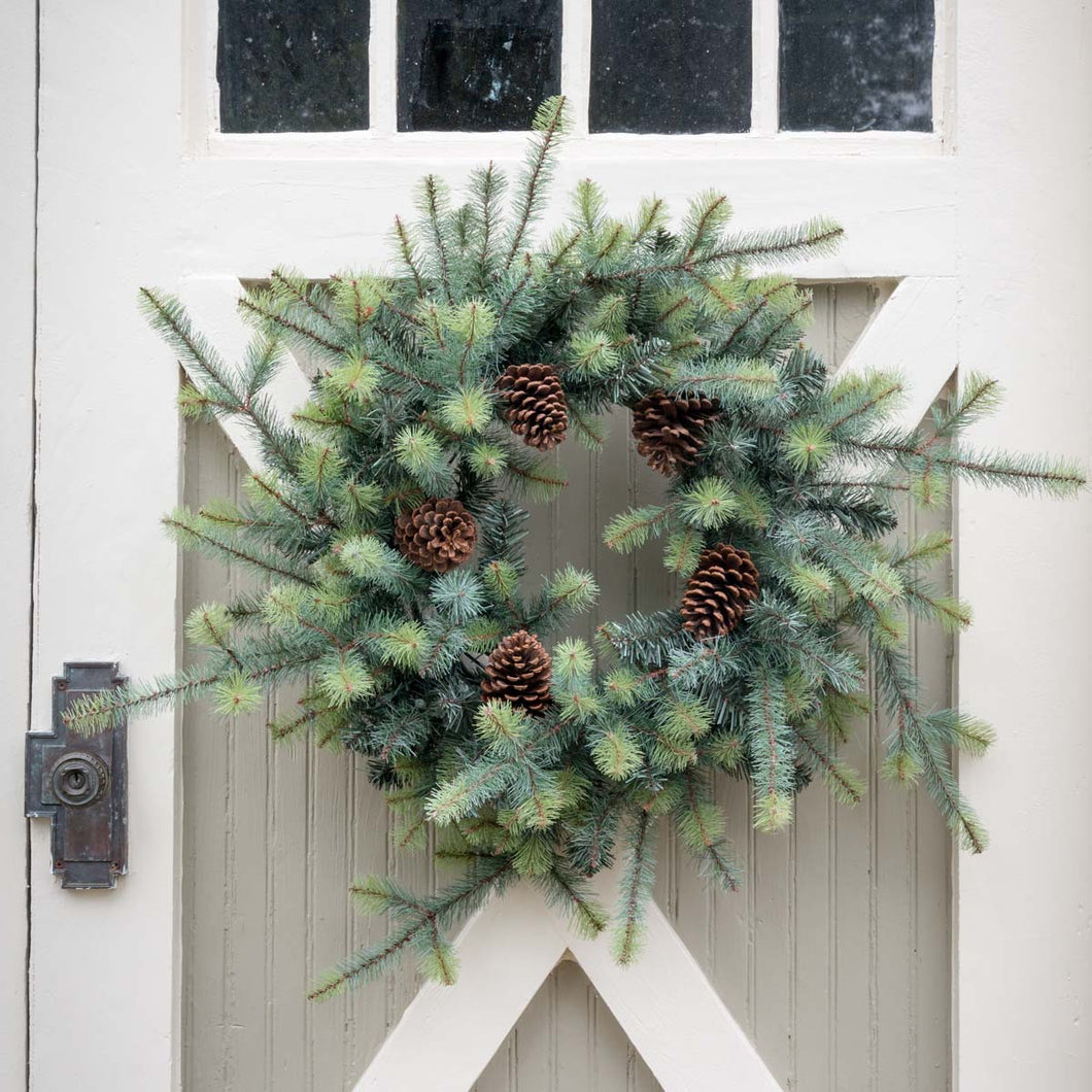 Park Hill Collection Blue Spruce Wreath With Led Lights, Large