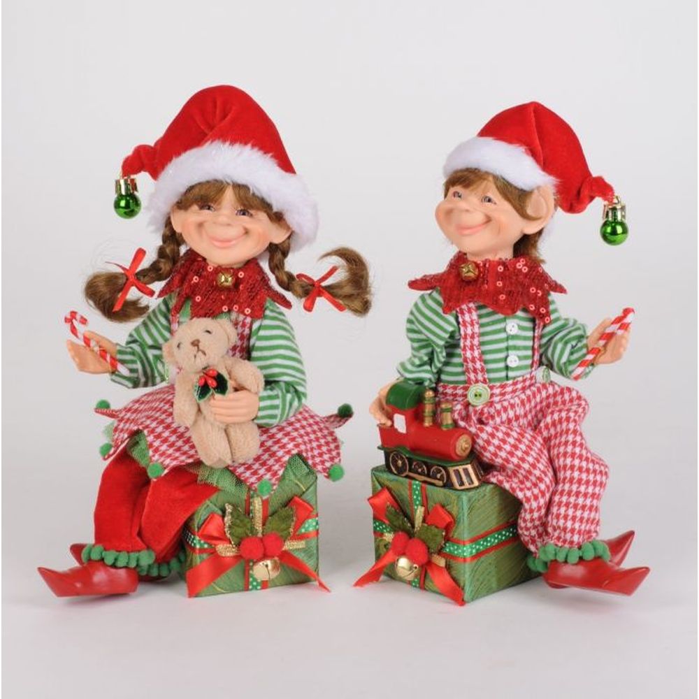 Karen Didion Christmas Presents Elf Set of 2