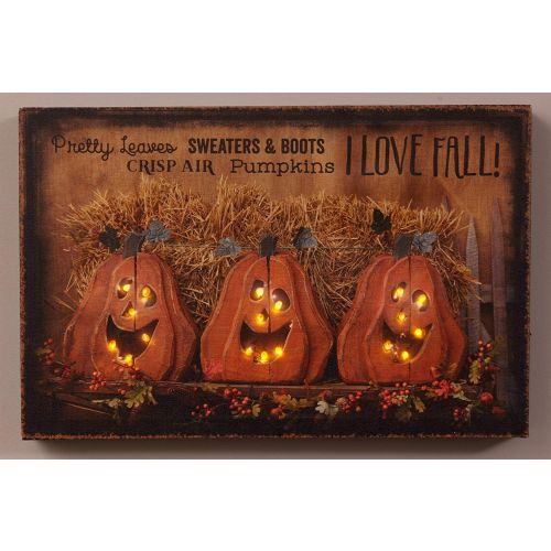 Your Heart's Delight Canvas Print - I Love Fall - Twinkling Led, Wood