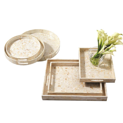 Two's Company Assorted of 6 Lamina Mop Trays, 3 Set Each Style