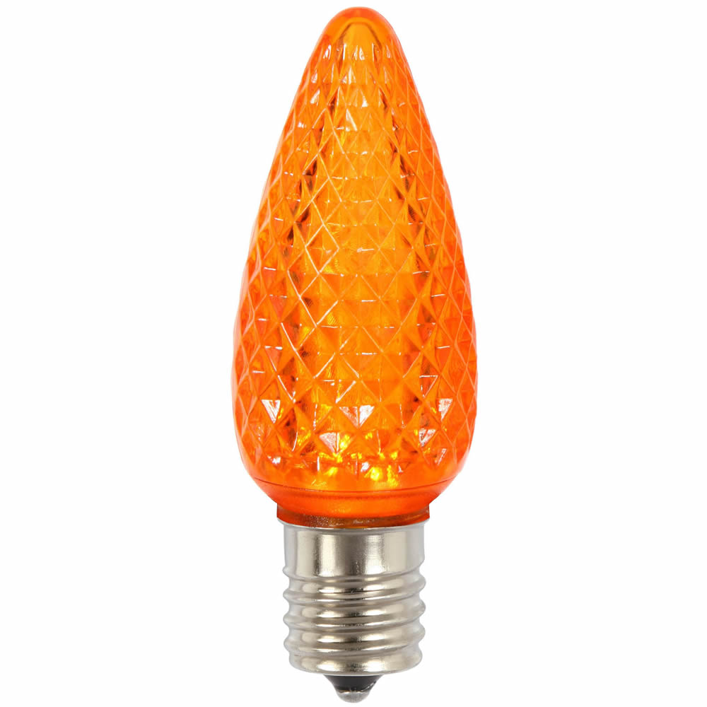 Vickerman C9 LED Orange Faceted Replacement Bulb, package of 25, Plastic
