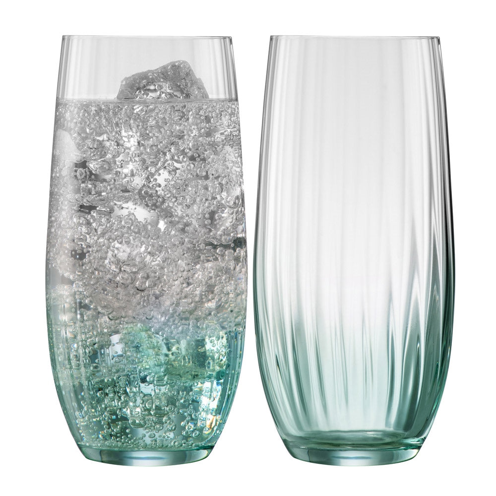 Galway Erne Hiball Glass, Set of 2 in Aqua, Glass