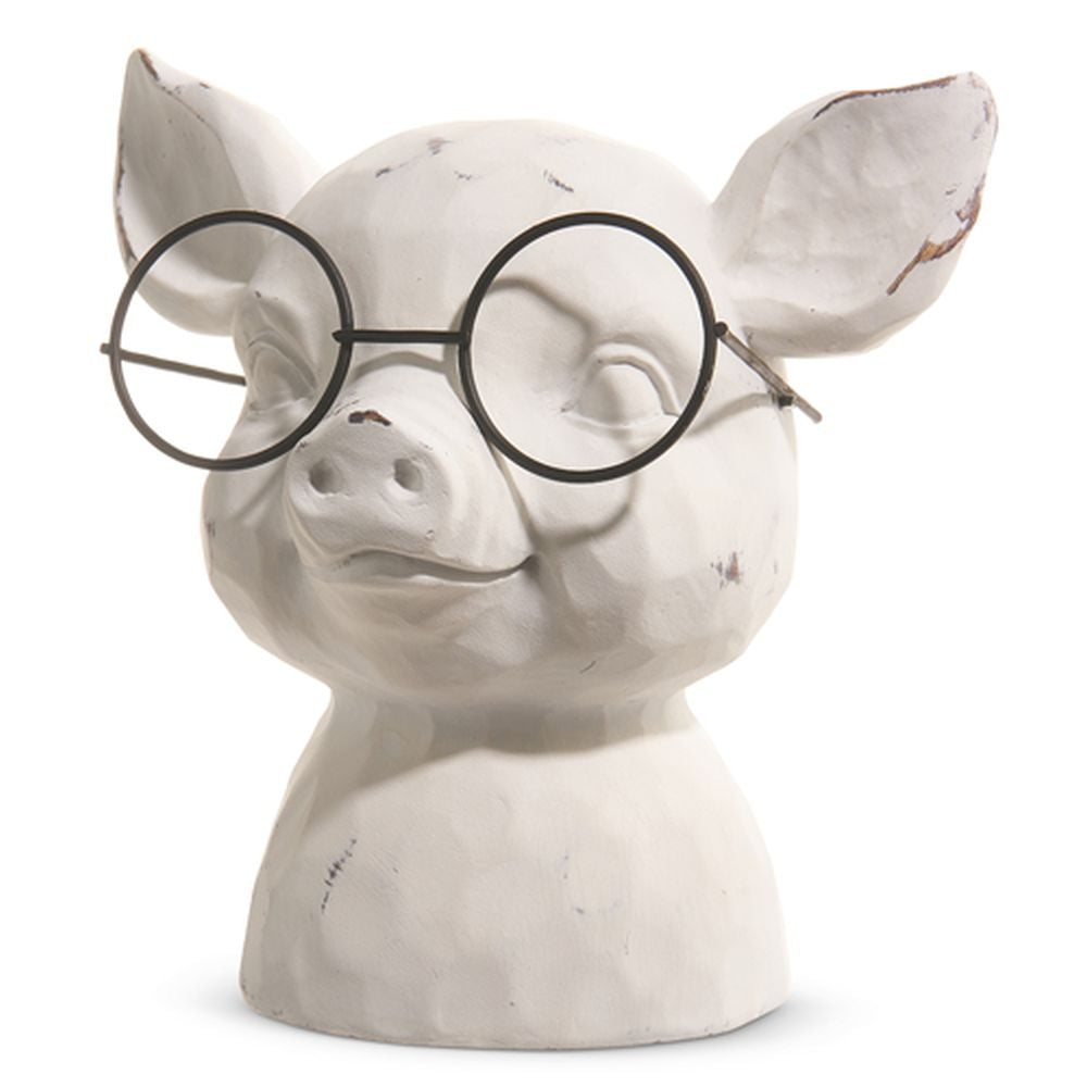 Raz Imports 2024 The Carrot Patch 6.75" Pig Bust With Glasses