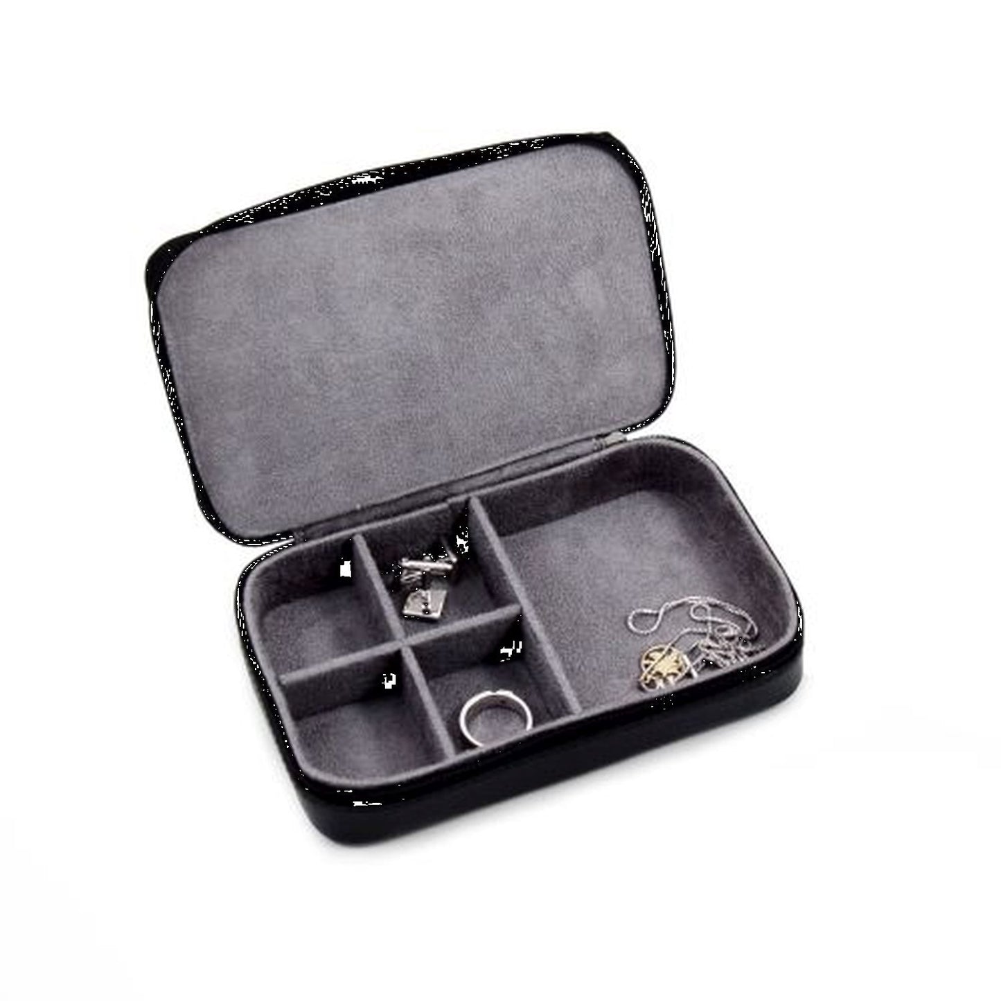 Bey Berk Black Leather Multi Compartment Jewelry Box