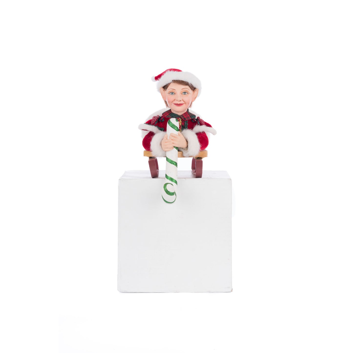 Holiday Magic 2024 Laying Elf With Giftbox Stocking Holder, 7-Inch