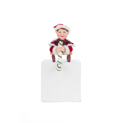 Holiday Magic 2024 Laying Elf With Giftbox Stocking Holder, 7-Inch