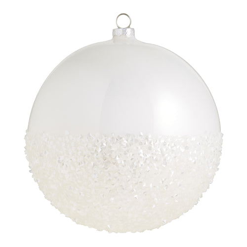 Raz Imports 2023 Charming Holiday 6" Half Glittered Ball Ornament