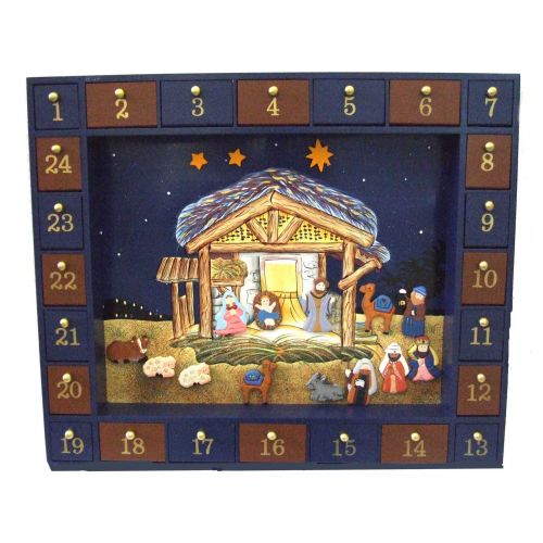 Kurt Adler Magnetic Musical Nativity Advent Calendar, 25 Pc, MultiColor, Resin