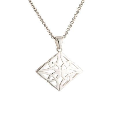 Galway Celtic Knot Silver Pendant 1.6 Gms - Rhodium Plated 925 Sterling Silver