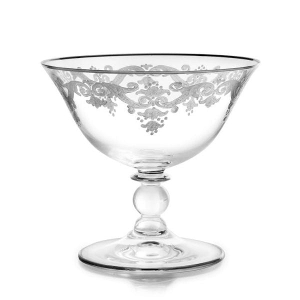 Classic Touch Decor Serving Bowl with Artwork, Glass, 5"