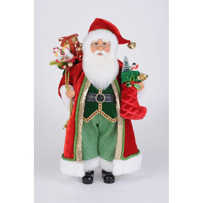 Karen Didion Originals Stocking Santa Figurine, 17 Inches