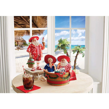 Enesco By The Sea Santa and Mrs. Claus Hot Tub Party Figurine, 8"