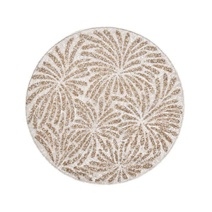 Kim Seybert Fireworks Placemat In White, Gold & Silver, Set Of 4