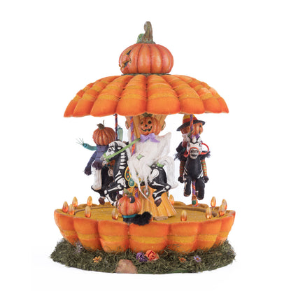 Katherine's Collection 2024 Jacks And Cats Pumpkin Carousel, 13-Inch