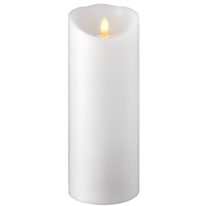 Raz Imports Push Flame White Pillar Candle