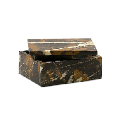 Marble Crafter Asteria Collection 5" Black & Gold Rectangular Box