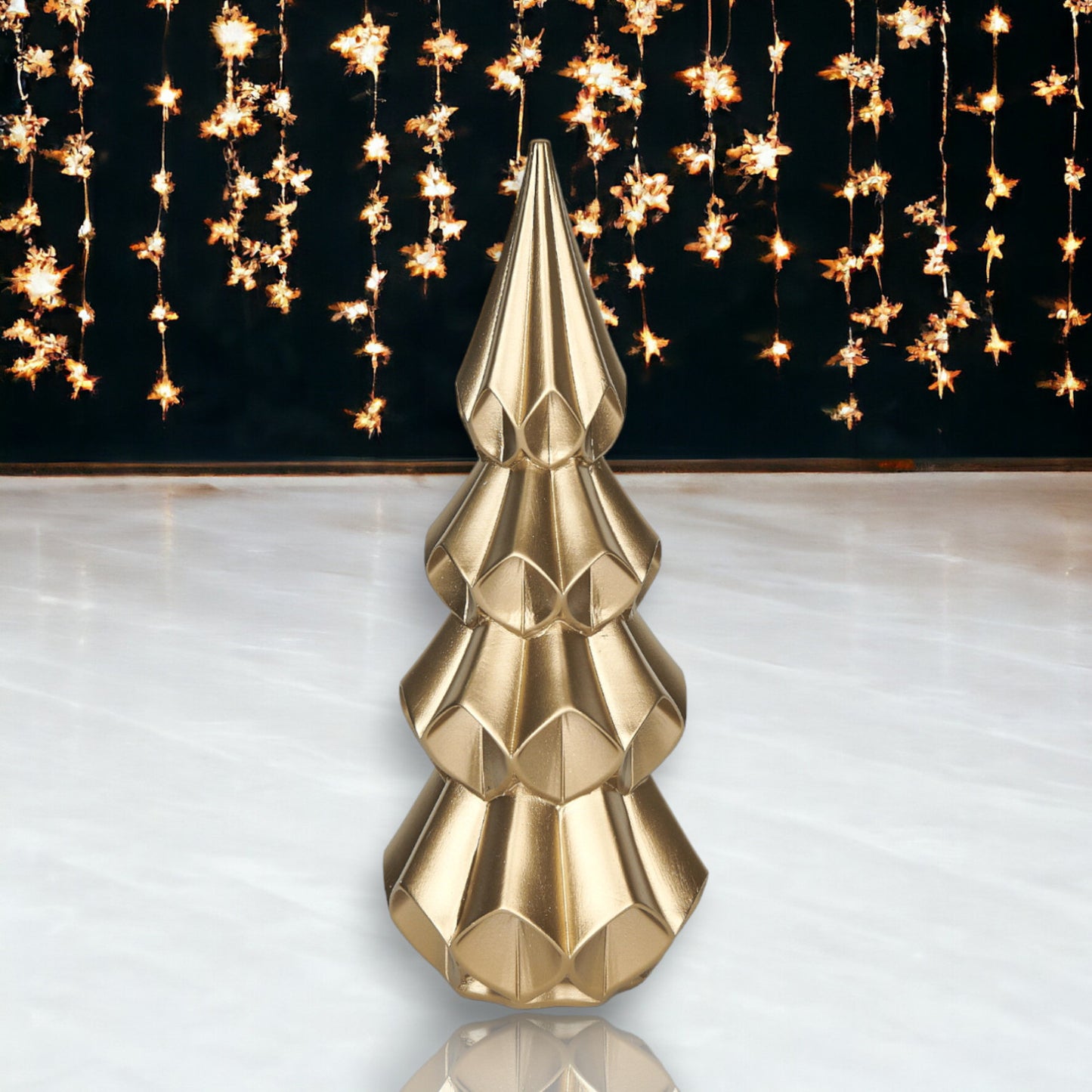 December Diamonds Deco Shine 10.5-Inch Gold Sculpted Tree