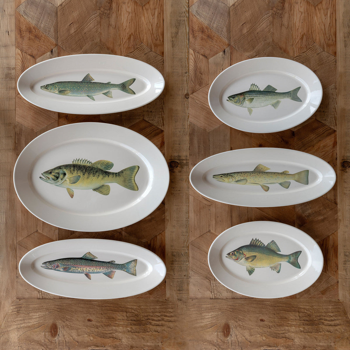 Park Hill Collection Collected Fish Platters, Set Of 6
