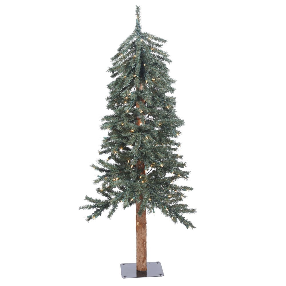 Vickerman 4' Natural Bark Alpine Christmas Tree, Warm White LED Lights