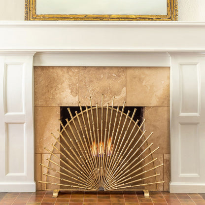 Park Hill Collection Southern Classic Bamboo Starburst Fireplace Screen