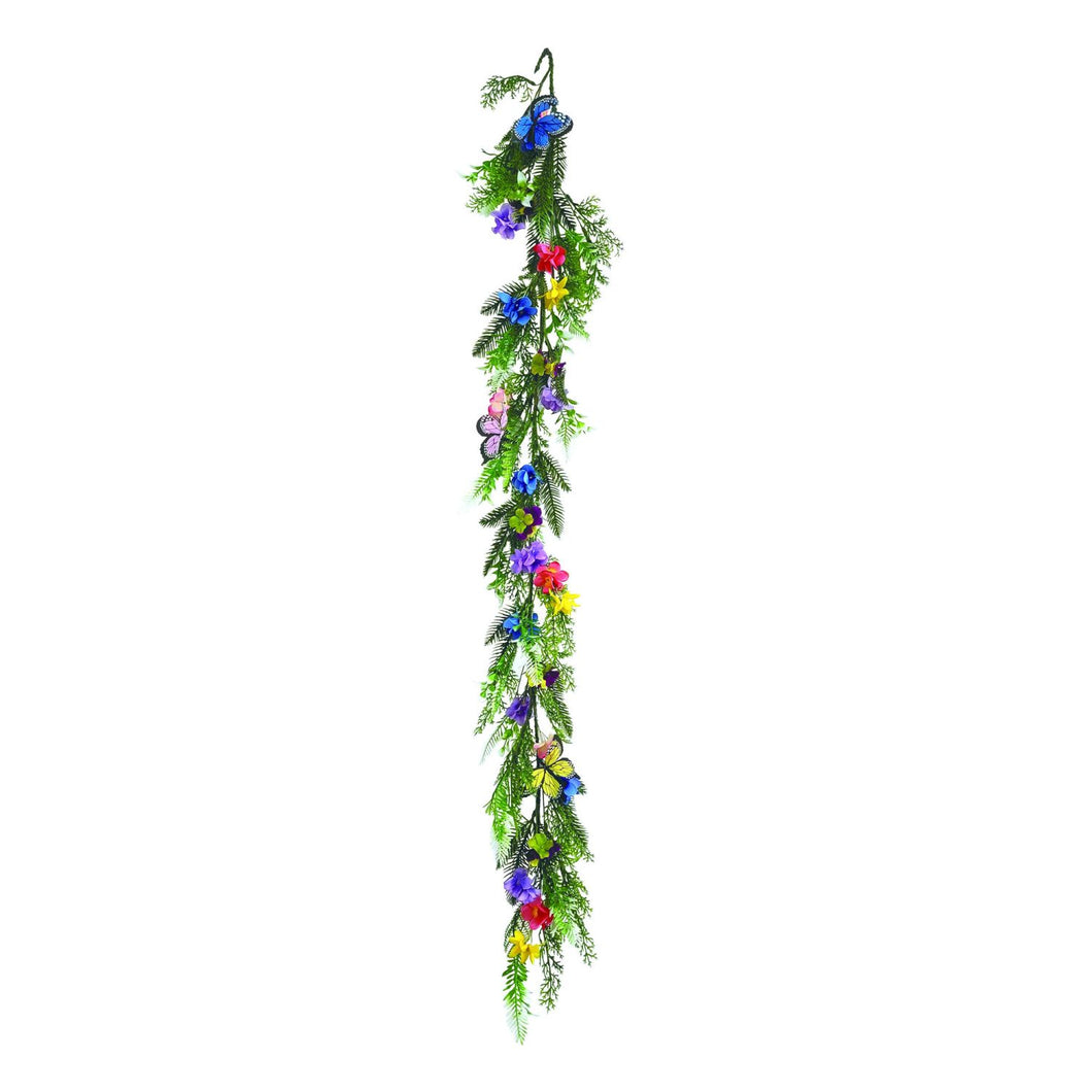 Transpac Spring Pansy Garland With Butterfly Accents