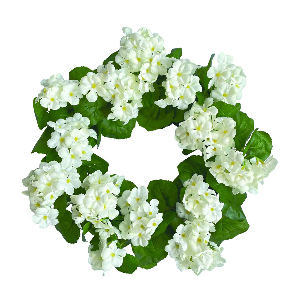 Transpac White Geranium Wreath